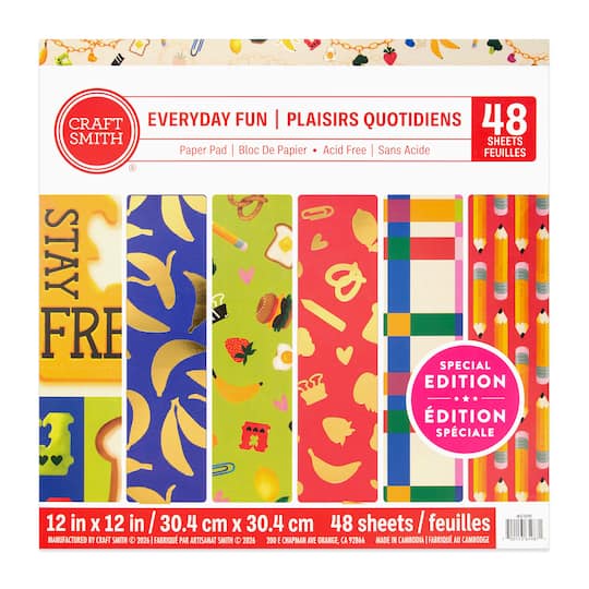 Craft Smith 12" x 12" Everyday Fun Paper Pad, 48 Sheets